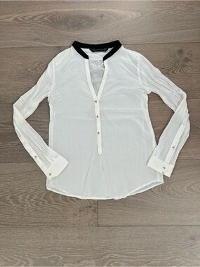 Zara Sheer Button-Down Blouse